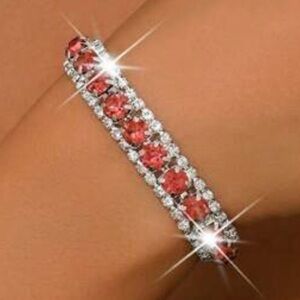 Swarovski Elements Light Pink Rose Crystal Tennis Bracelet